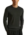 Reiss Dark Military Green Merino Wool Crew Neck Jumper In Dark Military Green