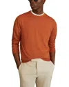 Reiss Mens Hot Orange Wessex Crewneck Merino-wool Jumper In Hot Orange