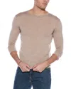 Reiss Wheat Melange Merino Wool Crew Neck Jumper In Neutral
