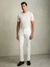 Reiss Wheat Melange Marl Crew Neck T-shirt In White
