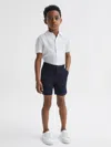 Reiss White 9-13 Yrs Short Sleeve Linen Shirt In White