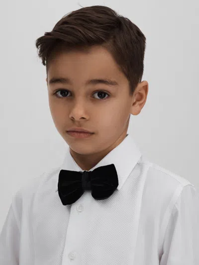 Reiss White 9-14 Yrs Slim Fit Textured Bib Dinner Shirt