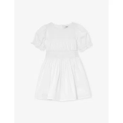 Reiss Kids' White Amber Shirred-waist Cotton Dress 9-13