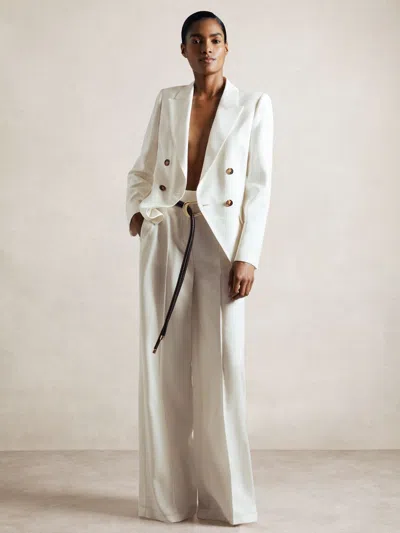Reiss White Atelier Double Breasted Suit Blazer