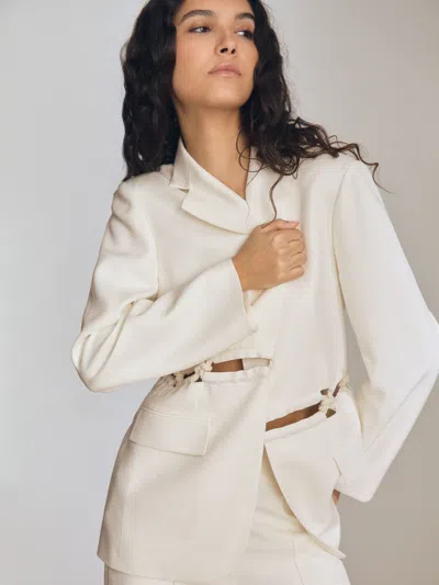 Reiss White Atelier Rope Detail Single Breasted Blazer