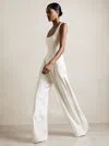 Reiss White Atelier Whipstitch Wide Leg Jumpsuit In White