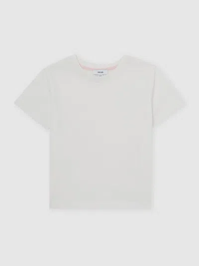 Reiss Kids'  White Belle Cotton Crew Neck T-shirt