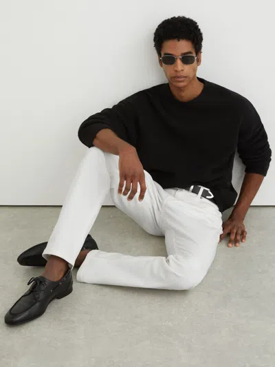 Reiss White Bishopsgate Soft-stretch Straight-leg Jeans In Green