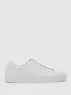 Reiss White Bonded-leather Concealed-lace Trainers