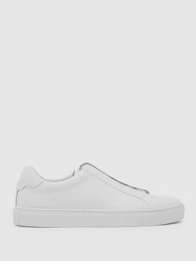 Reiss White Bonded-leather Concealed-lace Trainers