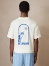 Reiss White | Ché Cotton Palm-print T-shirt In White