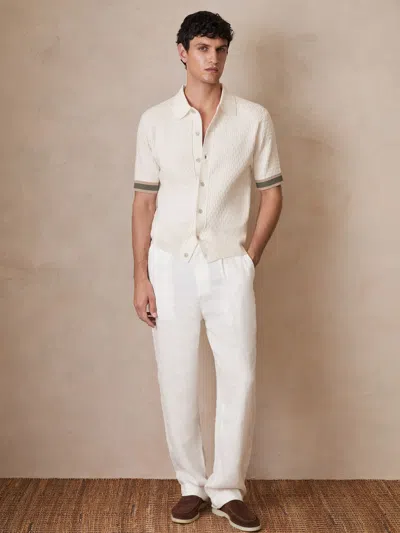 Reiss White | Ché Textured Cuff-trim Shirt In Gray