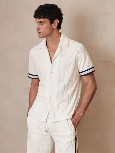 Reiss White | Ché Towelling Monogram Shirt