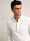 Reiss Regular Fit Long Sleeve Polo Sweater In White