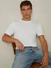 Reiss White Mercerised-cotton Crew-neck T-shirt In White