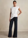 Reiss White Cotton Drape T-shirt