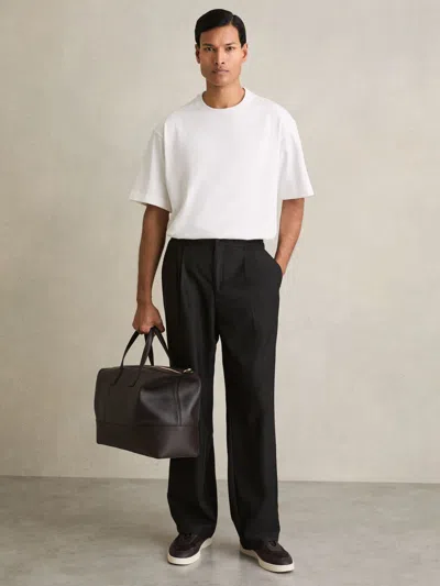 Reiss White Cotton Garment-dyed Oversized T-shirt