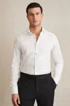 Reiss White Slim Fit Cotton Double Cuff Dinner Shirt In White