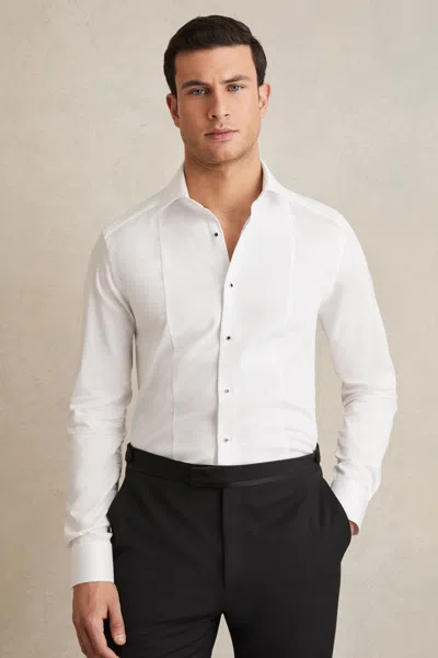 REISS WHITE SLIM FIT COTTON DINNER SHIRT