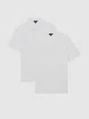 Reiss White Airwater-cotton T-shirts 2 Pack In White