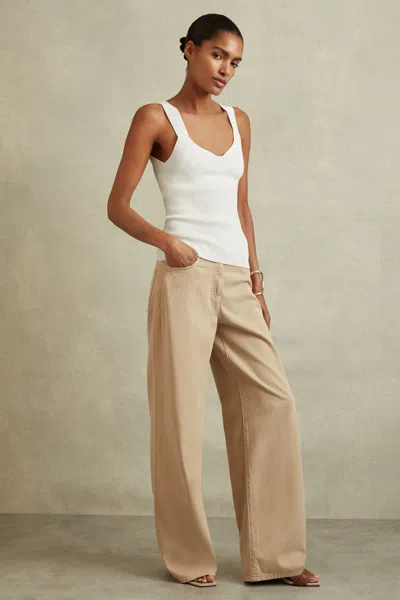 Reiss White Sweetheart Neck Top