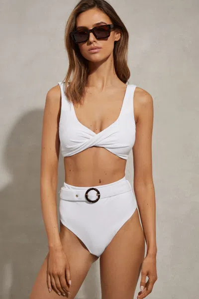 Reiss Danielle Belted High Waist Bottom In White