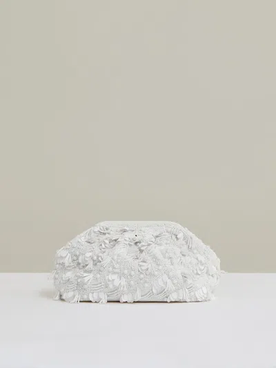 Reiss White Embellished Clutch Bag