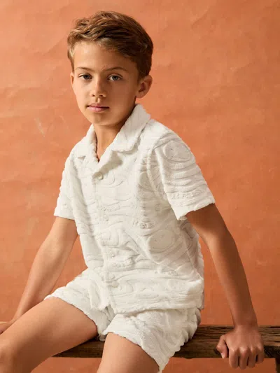 Reiss Kids'  White Emil 3-9 Yrs Smileyworld |  Wave Texture Shirt