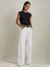 Reiss White Flared Side Seam Jeans In White