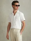 Reiss Nitus Herringbone Regular Fit Button Down Camp Shirt