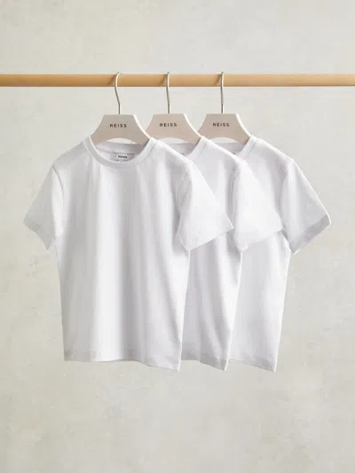 Reiss White Honor 3 Pack Cotton Crew-neck T-shirts 3 Pack