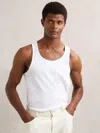 Reiss White Jaden Stretch-cotton Ribbed Vest