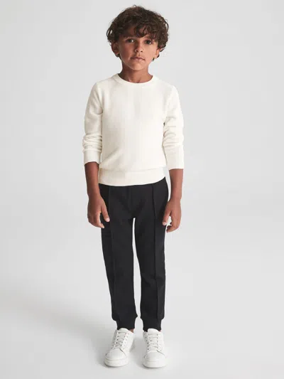 Reiss White Junior Stitch Interest Crew Neck Jumper