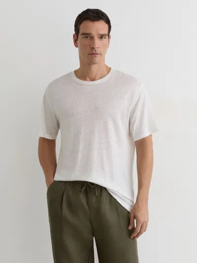Reiss Langley Relaxed Fit Linen T-shirt In Pattern