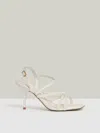 Reiss White Leather Beaded-strap Stiletto Sandals In White