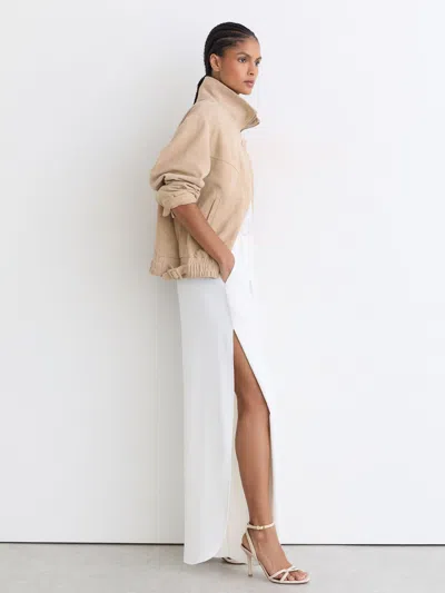 Reiss White Leather Link-strap Stiletto Sandals In Neutral