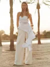 Reiss White Linen-blend Wide-leg Trousers