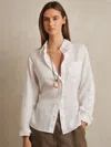 Reiss Leora Fitted Linen Shirt