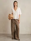 Reiss Ember Relaxed V Neck Linen Tee