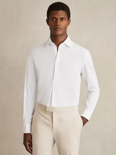 Reiss White Long-sleeve Travel Shirt