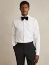 Reiss Marcel Regular Fit Cotton Double-cuff Dinner Shirt Regular-fit In White