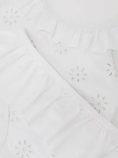 Reiss Kids'  White Maxine 9-13 Yrs Broderie Peplum Bikini Set
