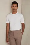 Reiss White Mercerised-cotton Crew-neck T-shirt