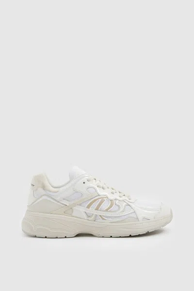 Reiss White Nubuck And Mesh Trainers