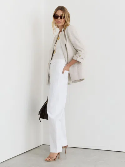 Reiss White Petite Barrel-leg Jeans