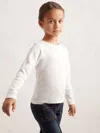 Reiss White Cotton Pointelle Long-sleeve Top In White