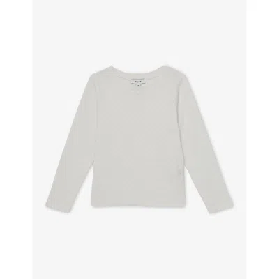 REISS WHITE POPPY POINTELLE-KNIT COTTON TOP 3-9