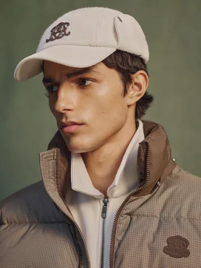 Reiss White Pyrford Monogram Bouclé Corduroy Trapper Hat In Neutral