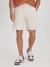Reiss White Relaxed Drawstring Shorts
