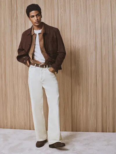 Reiss White Rubin Monogram Relaxed-fit Jeans